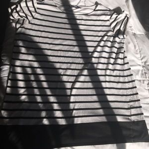 Black and white striped T-shirt dress
